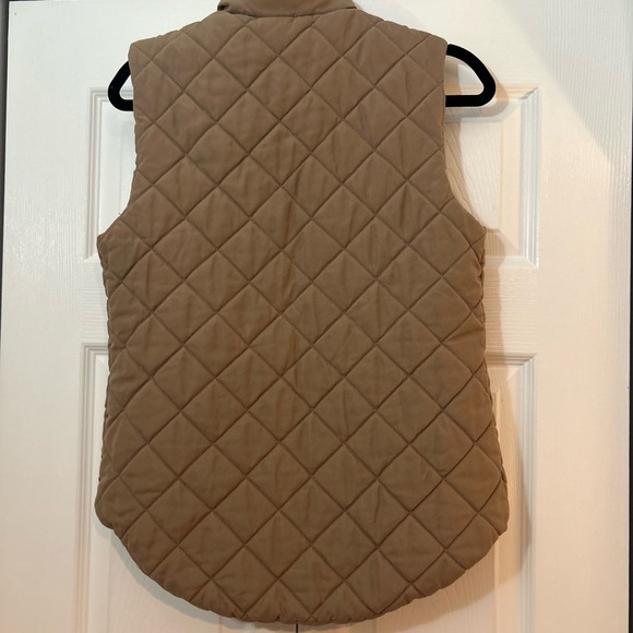 Laura Scott Quilted Zip Front Vest Taupe Brown Women’s Medium - Picture 5 of 6